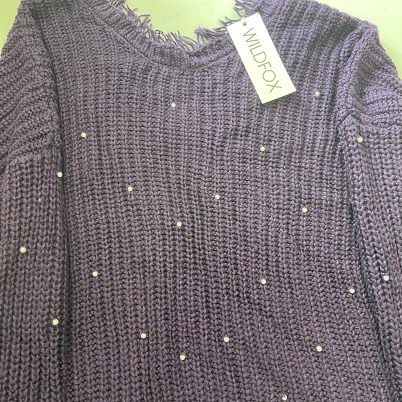 NWT Wildfox String of Pearls Palmetto Sweater size L - Picture 4 of 7